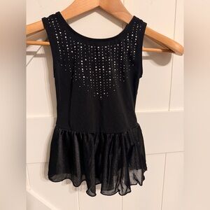 Cat & Jack Black Dance Leotard with build in skirt Girls Small 6/6X